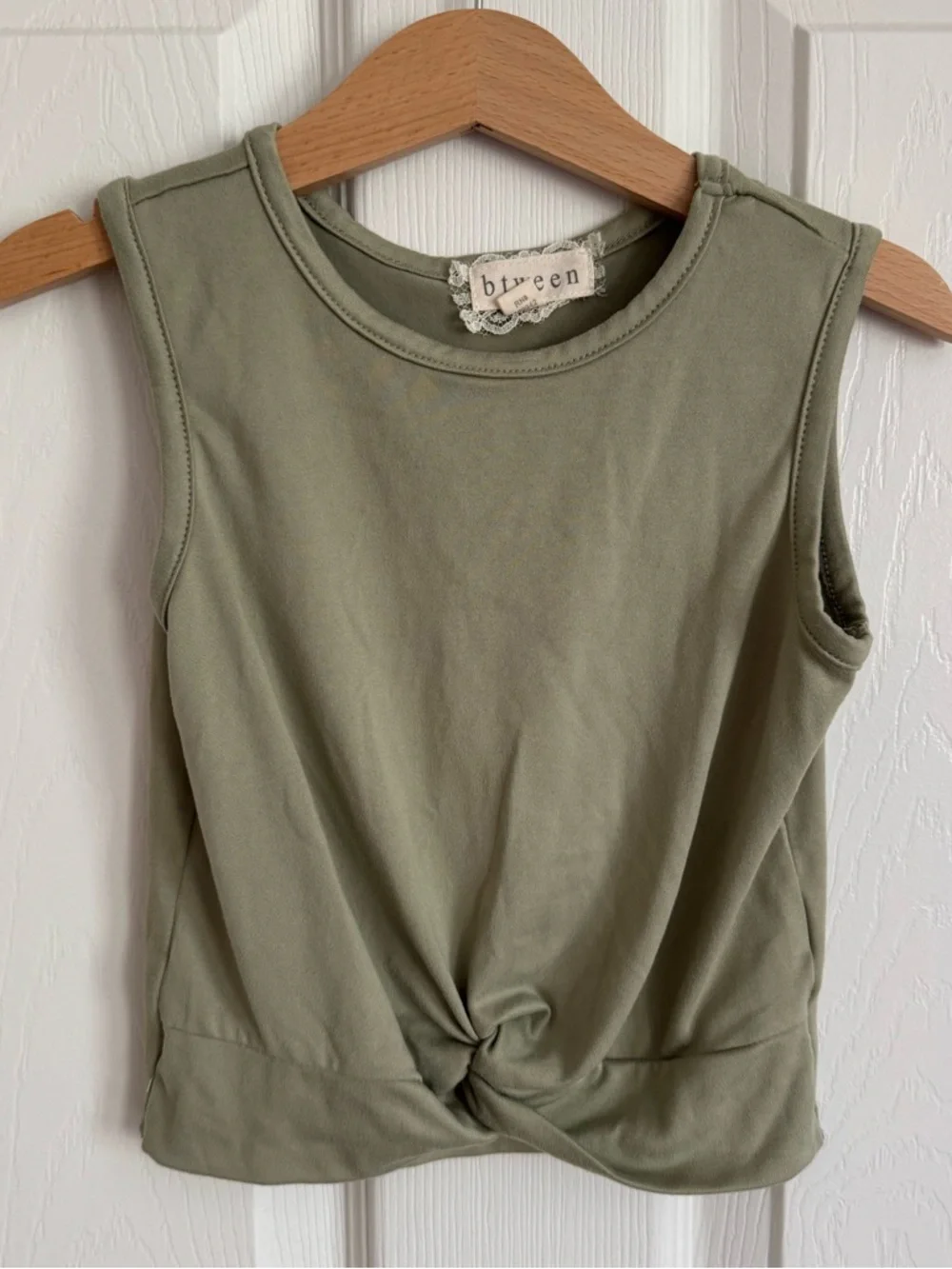 Btween Green Daisy Print Drawstring Pants with Olive Tank and matching head band - Picture 2 of 12